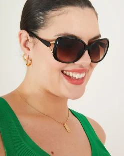 Accessorize Metal Detail Wrap Sunglasses