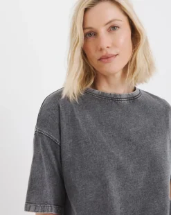 Acid Wash Dropped Shoulder T-Shirt