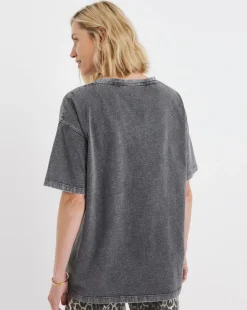 Acid Wash Dropped Shoulder T-Shirt