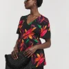 Angel Sleeve Button Front Longline Top