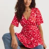 Angel Sleeve Button Front Longline Top