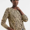 Animal Print Crew Neck Cardigan