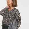 Animal V Neck Soft Touch Longline Top