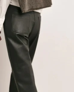 Anthology Black Leather Straight Leg Trouser