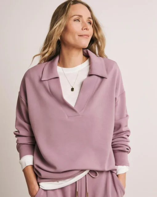 Anthology Elderberry Collared Modal Sweatshirt