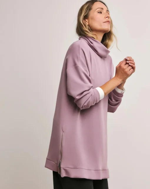 Anthology Elderberry High Neck Zip Side Sweatshirt
