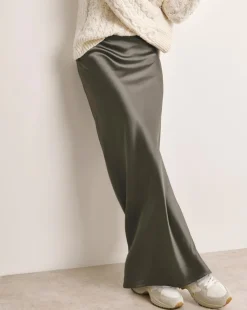 Anthology Pewter Satin Slip Skirt