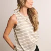 Anthology Rib Crew Neck Linen Tank