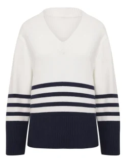 Anthology Stripe V Neck Jumper