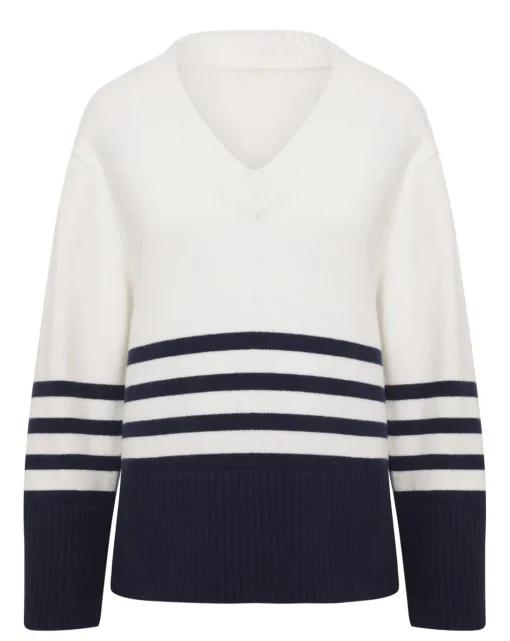 Anthology Stripe V Neck Jumper
