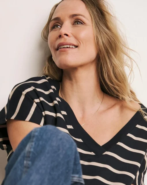 Anthology Stripe V Neck T-Shirt