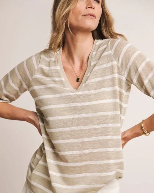 Anthology V-Neck Linen Mix T-Shirt