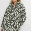 Aztec Borg Longline Quarter Zip Jacket
