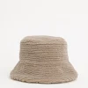 Beige Borg Bucket Hat