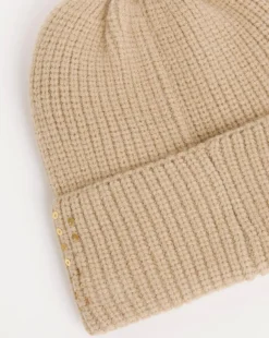 Beige Sequin Detail Beanie