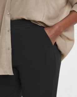 Black Capri Cropped Trousers