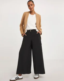 Black Cargo Palazzo Trousers
