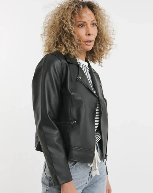 Black Faux Leather Biker Jacket