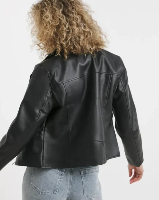 Black Faux Leather Biker Jacket