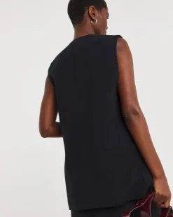 Black Longline Waistcoat