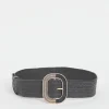 Black Raffia Stretch Belt