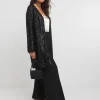 Black Sequin Longline Cardigan