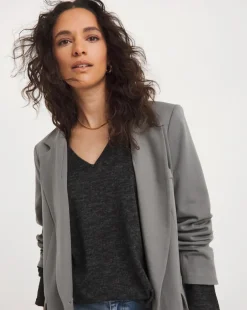 Black V Neck Soft Touch Longline Top
