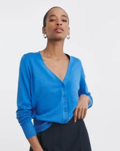 Blue V Neck Cardigan