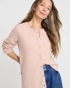 Blush Boxy Crew Neck Cardigan
