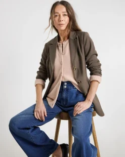 Blush Boxy Crew Neck Cardigan