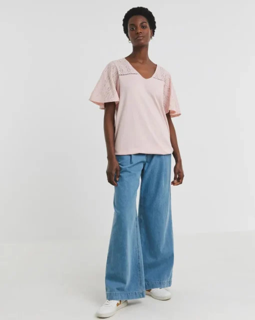 Blush Broderie Bubble Hem Top