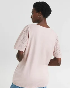 Blush Broderie Bubble Hem Top
