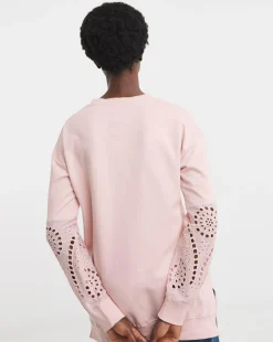 Blush Broderie Sleeve Sweatshirt