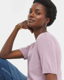 Blush Crew Neck Short Sleeve Jumper