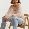 Blush Mesh Spot Dobby Blouse