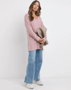 Blush Soft Touch V-Neck Longline Top