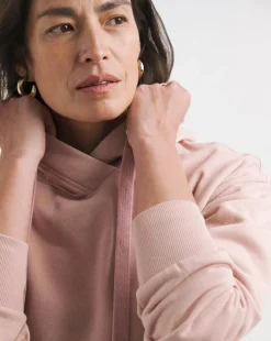 Blush Wrap Neck Longline Hoodie