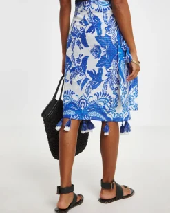 Border Print Pom Pom Sarong