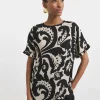 Boxy Short Sleeve Top - Mono Print