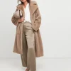 Brown Mixed Texture Faux Fur Coat