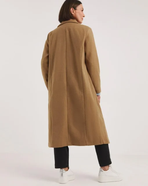 Camel Relaxed Single Breasted Coat