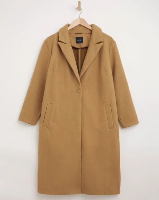 Camel Relaxed Single Breasted Coat