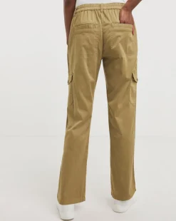 Camel Soft Cotton Cargo Trousers