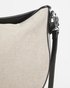 Canvas & PU Mix Shoulder Bag