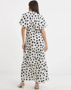 Cape Detail Maxi Dress