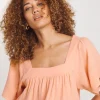 Cheesecloth Square Neck Top