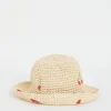 Cherry Embroidered Raffia Hat