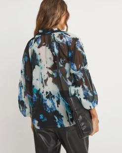 Chiffon Tie Detail Long Sleeve Blouse