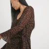 Chiffon Wrap Blouse - Leopard