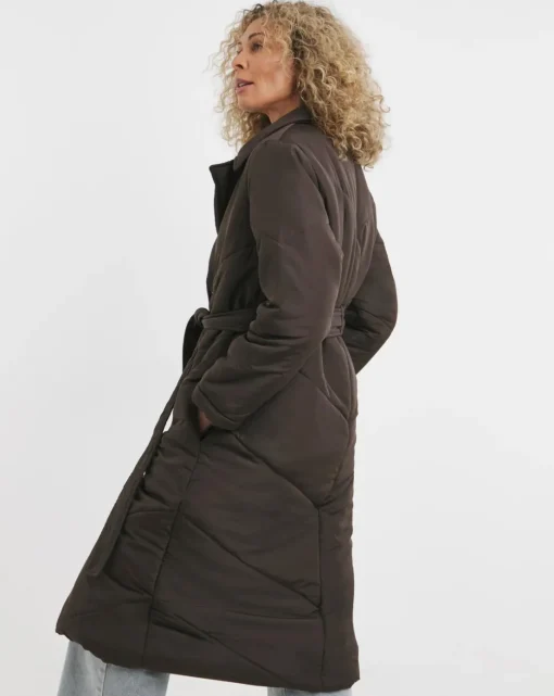 Chocolate Padded Robe Coat